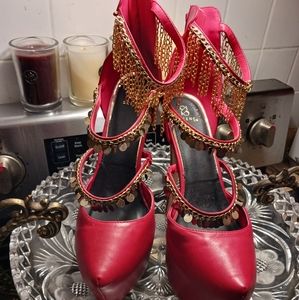 SCENE STILETTO 7" HEEL PLATFORM SHOES, SIZE 11, VALENTINE'S DAY